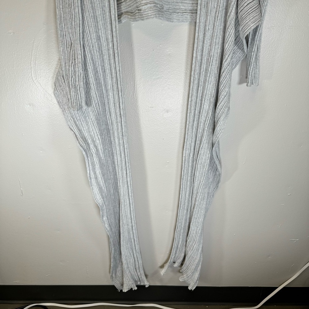 Olympic Gregory Greek open front knit sweater cardigan drape front gray cotton - Picture 3 of 15